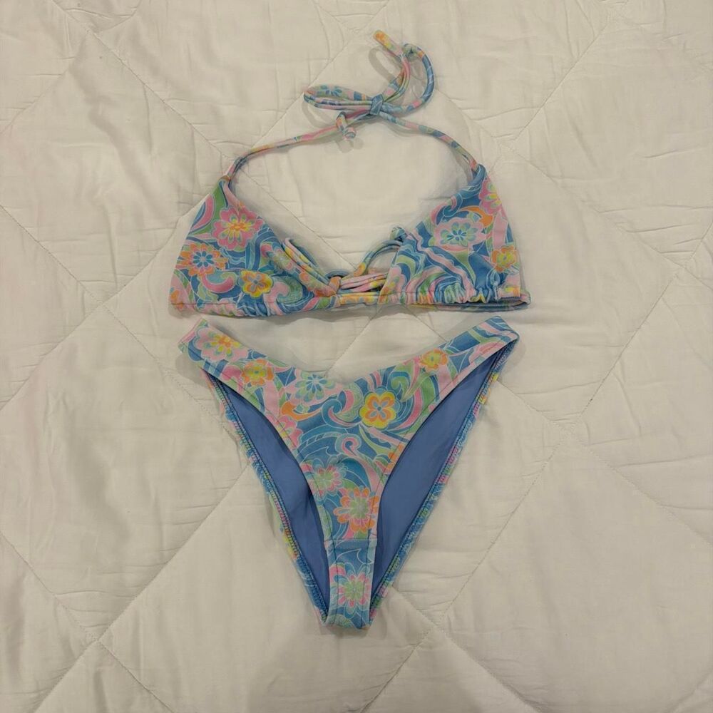 frankies bikinis pastel floral bikini set